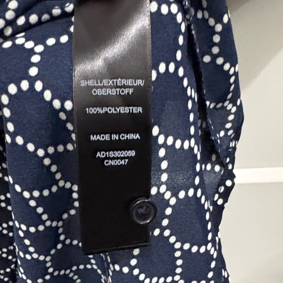 Adrianna Papell Navy Geometric Shirt - Picture 5 of 7